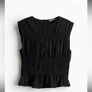 H&M smocked top - black - M - NWOT